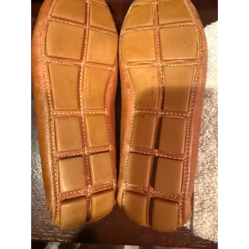 Bacco Bucci Mens Tan Pebbled Leather Driving Loafers Slip On Moccasins Shoes